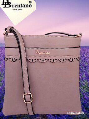 B BRENTANO Scalloped Trim Crossbody Bag